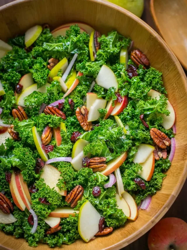 Kale Salad Recipe with Honey Lemon Dressing