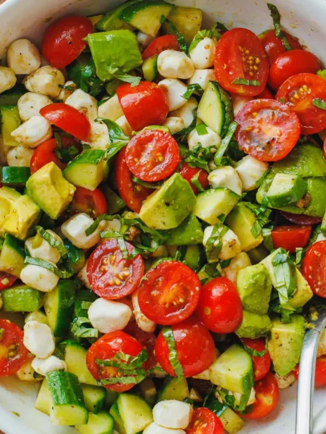 Tomato Cucumber Mozzarella Salad